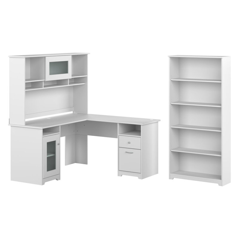 Shelonda 3 Piece Computer Desk Office Set, White