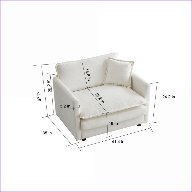 Canapé modulaire, ensemble de sièges modernes 3 pièces pour salon | Blanc neige | Chenille, Chenille blanche