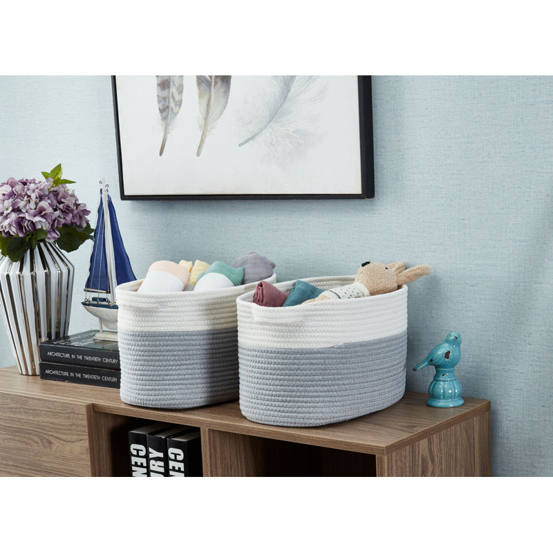 Décor Blanket Hamper Fabric Bin Set, Beige