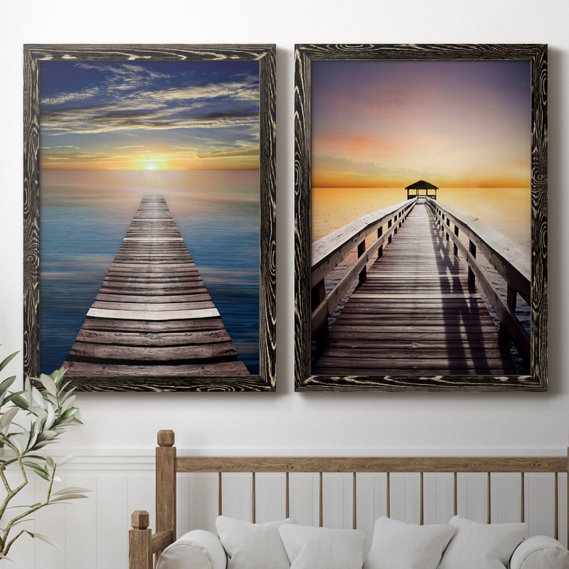 Caribbean Dusk - ensemble de 2 reproductions de photos, H 44 po x l 31 po x P 1 po, H 31,5 po x l 47 po x P 1,5 po