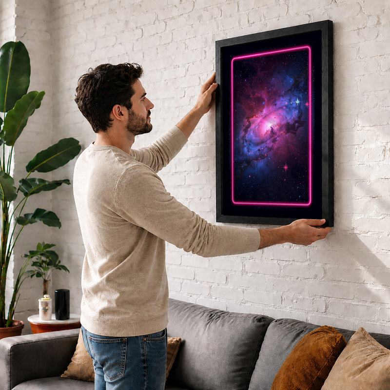 Cosmic Spiral Modern - Print, Black, A4 - 29.7 x 21.0 cm