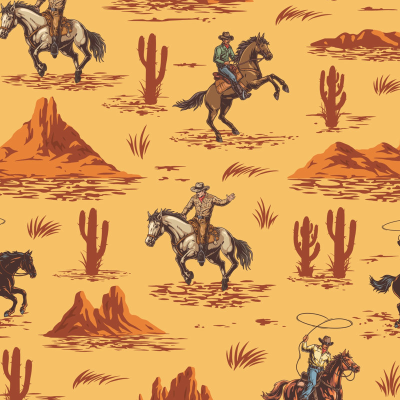 Murale Western Cowboys Desert