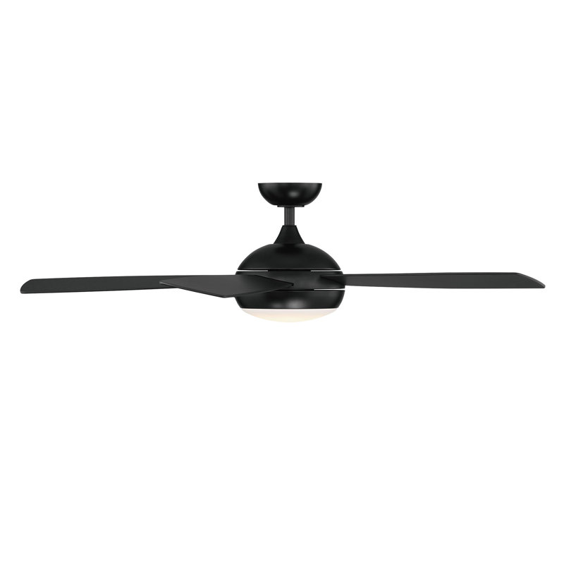 52'' Odyssey 5 - Blade LED Smart Standard Ceiling Fan with Remote Control and Light Kit Included, Matte Black