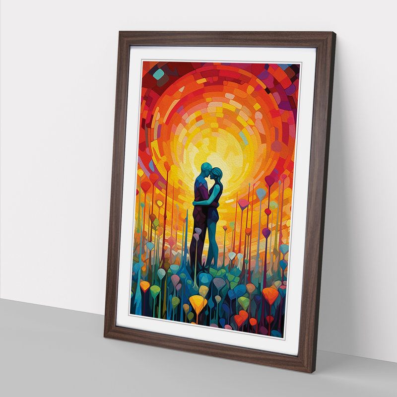 Lovers Colour Field No.3 - Framed Print, Walnut, 34cm H x 25cm W x 2cm D
