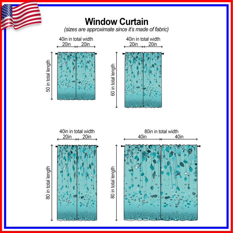 Rideaux de fenêtre à motif floral obscurcissant et obscurcissant - 2 panneaux, 40 po x 60 po - 2 panneaux, Transparent