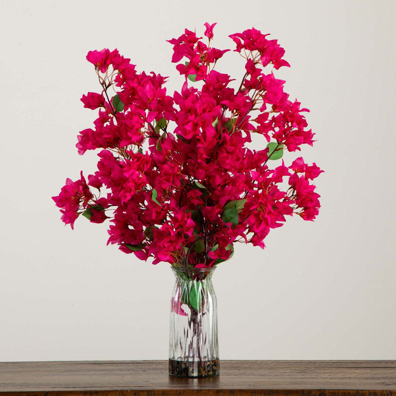 31 po Bougainvillée artificielle dans un vase, Rose