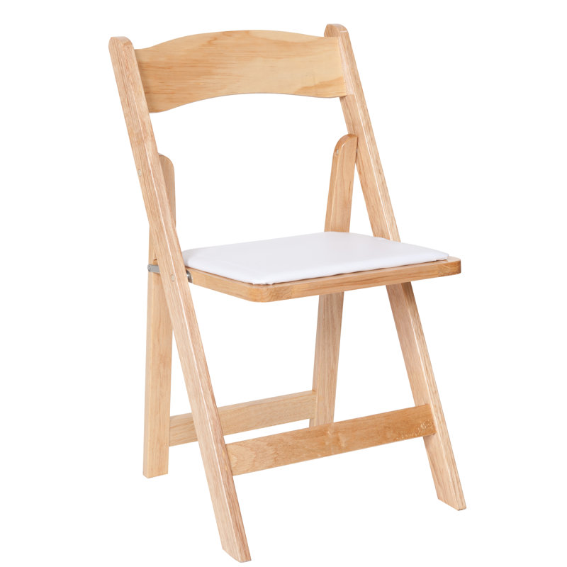 Chaise pliante rembourrée en vinyle Classic, Naturel