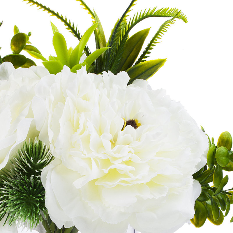 11 " Silk Peony Arrangement, Cream