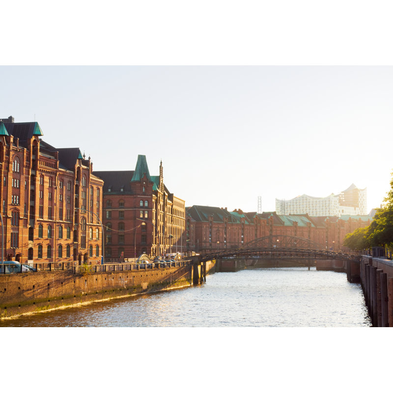 Hamburg Warehouse District by IngaNielsen - Wrapped Canvas Print, 30cm H x 46cm W