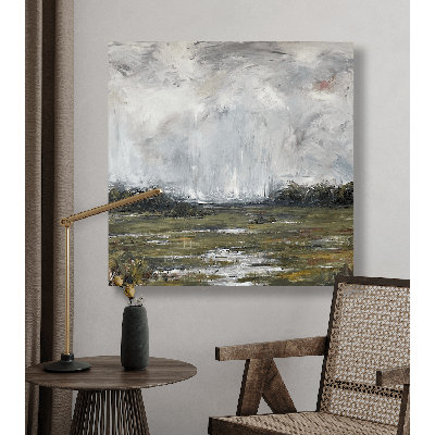 On The Marsh On Giclee Canvas Hand Embellished Art