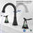 2-Handle 8 Inch Widespread Bathroom Sink Faucet Lavatory Faucet 3 Hole 360° Swivel Spout Vanity Sink Basin Faucets-121290889