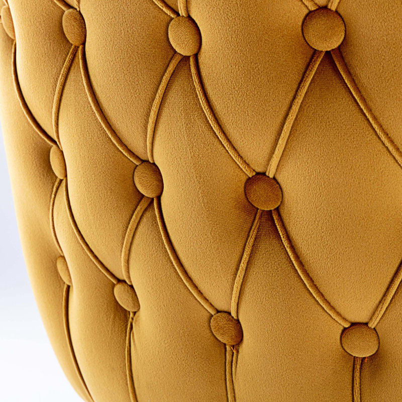 Chaise d'appoint Madra, Noir, Velours doré
