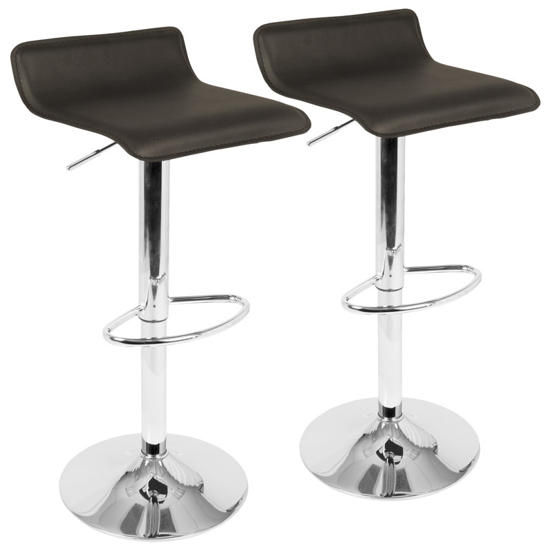 Ensemble de 2 tabourets de bar réglables contemporains en similicuir | Idée de cadeau, Blanc