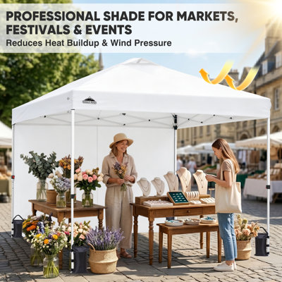 10x10 Pop up Canopy Commercial Heavy Duty Canopy Tent with One Wall