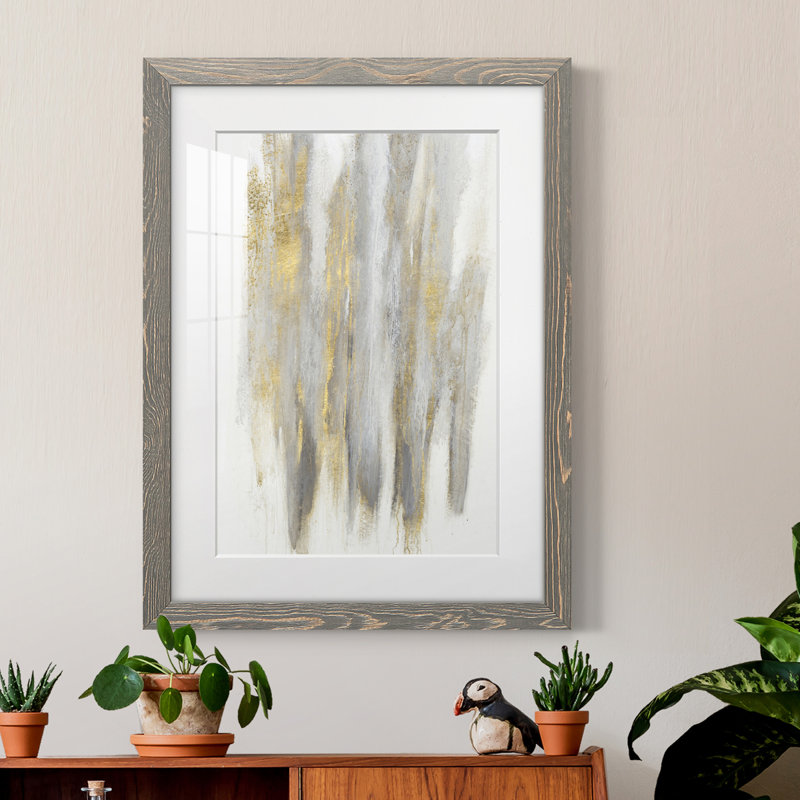 Free-Flowing II - Peinture encadrée, H 38 po x l 28 po x P 1 po, gris