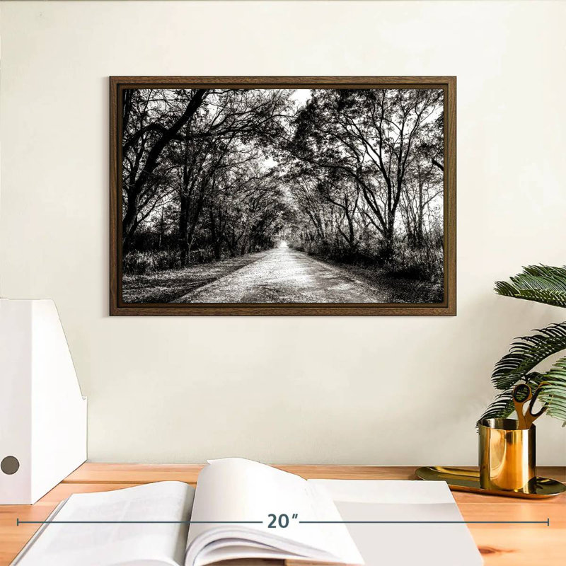 Chemin forestier BW, 13 po x 9 po, Cadre flottant en noyer