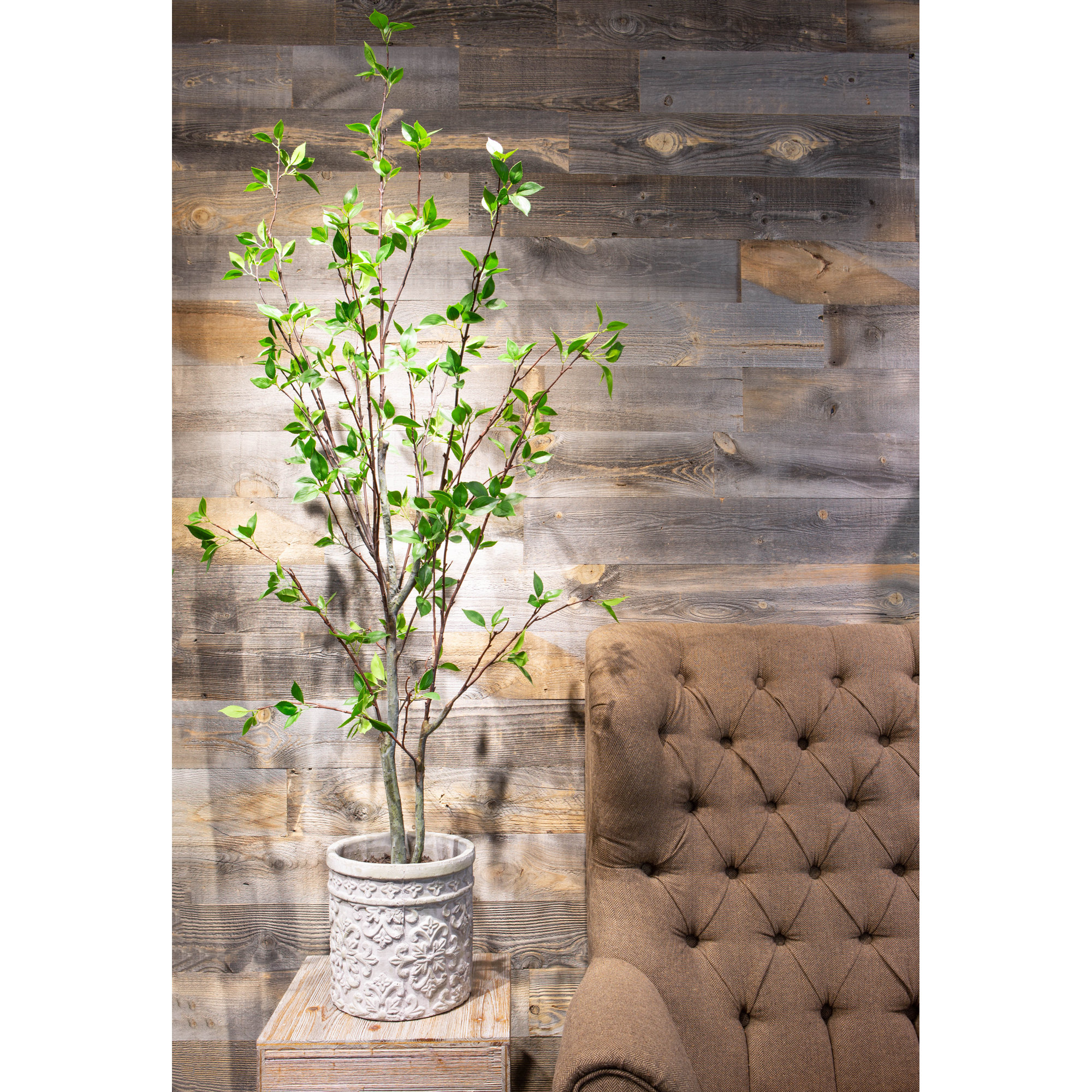 60'' Faux Ficus Tree in Cement Pot