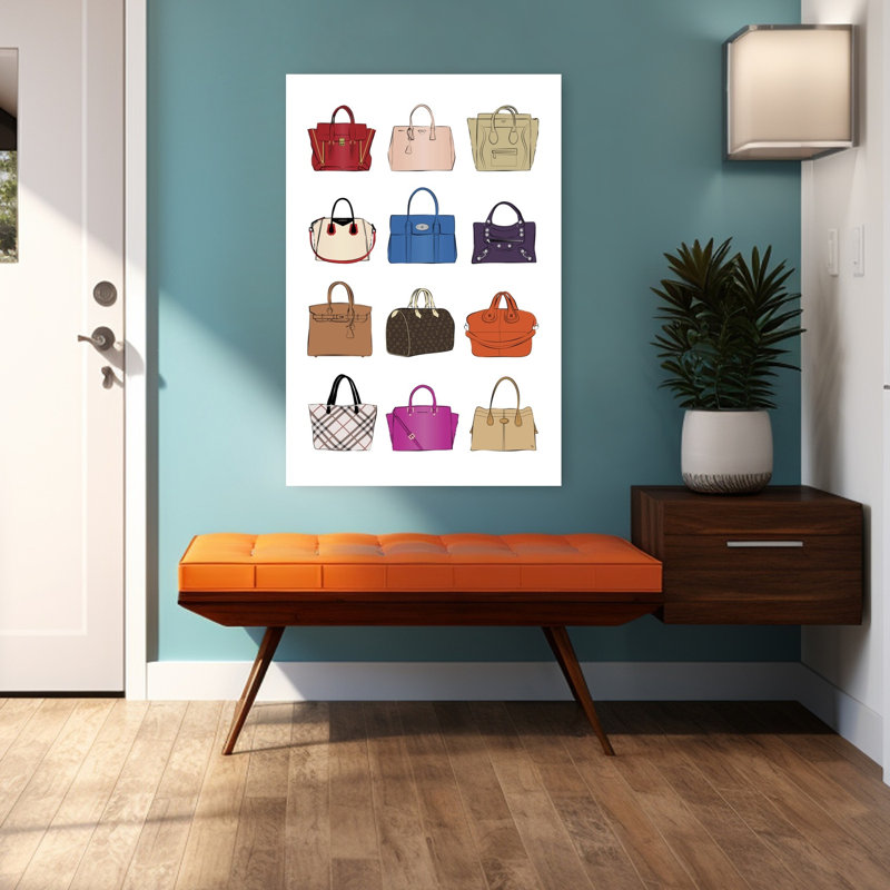 Collection de sacs à main stylés - Affiche murale classique, colorée et élégante, H 48 po x l 32 po