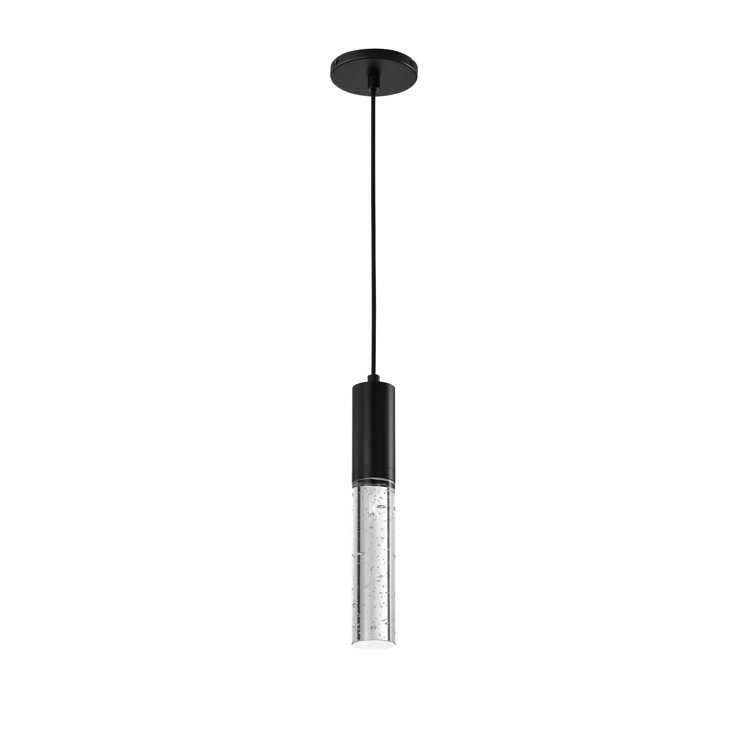 Lacey 1 Smart LED Pendant RGB/TW Starfish Enabled Matte Black with K9 Bubble Crystal