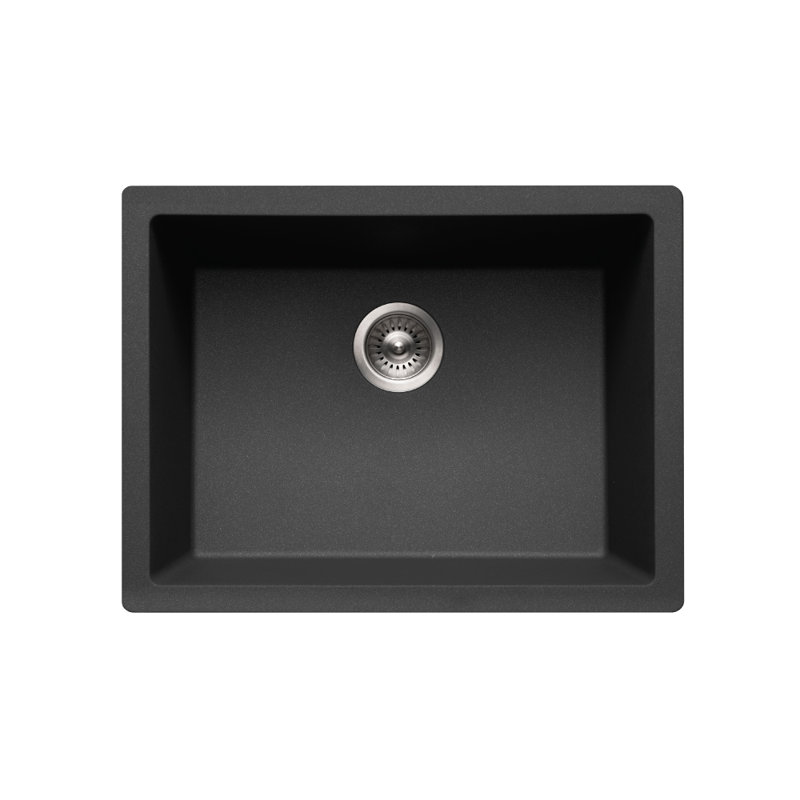 Houzer 24 in Midnite Granite Composite Undermount Single Bowl Kitchen Sink - G-300U MIDNITE