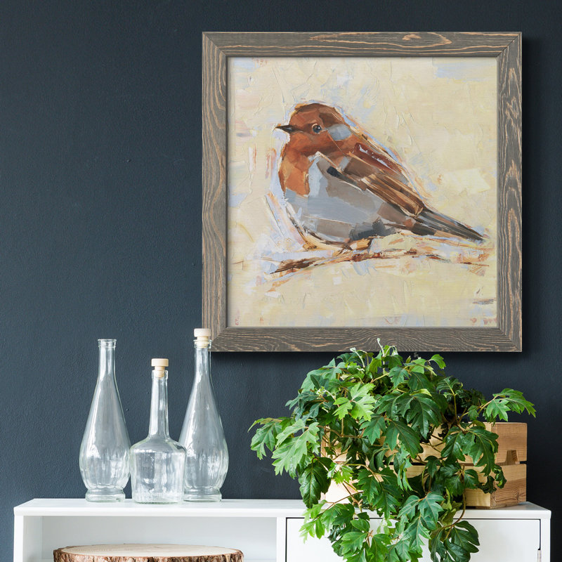 Toile avec cadre Bird I-Premium - prêt à accrocher, Encadré gris, H 34,5 po x l 34,5 po x P 1 po
