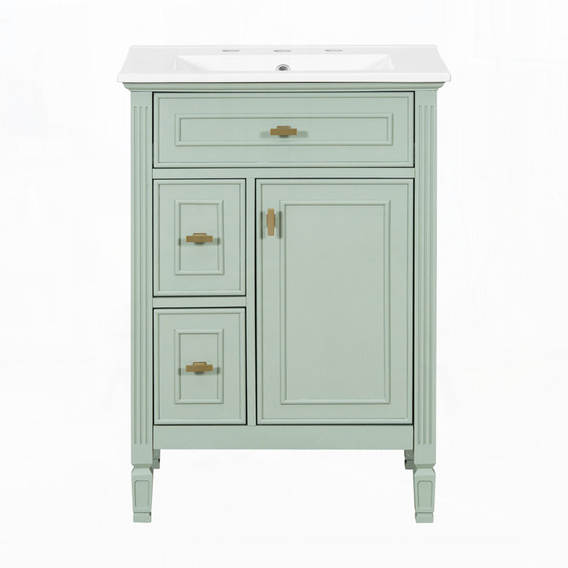 Meuble-lavabo de 24 po avec lavabo, Vert