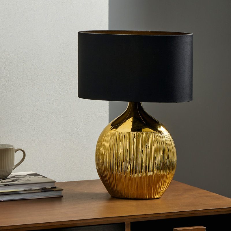 Ghonge Ceramic Table Lamp, Gold