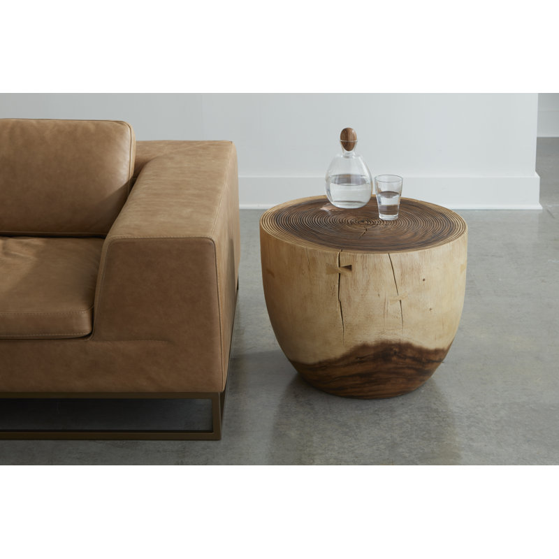 Solid Wood Drum End Table