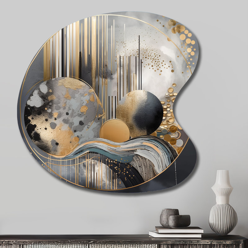 Soft Colours Marble Abstract I - Abstract Marble Drop Shape Metal Wall Sculpture, 27" H x 27" W