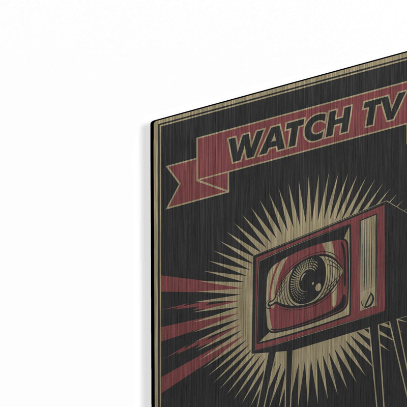 «TV», art mural en métal, 16 po x 24 po