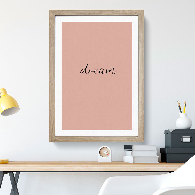 Dream - Picture Frame Typography, 36cm H x 27cm W x 2cm D, Oak