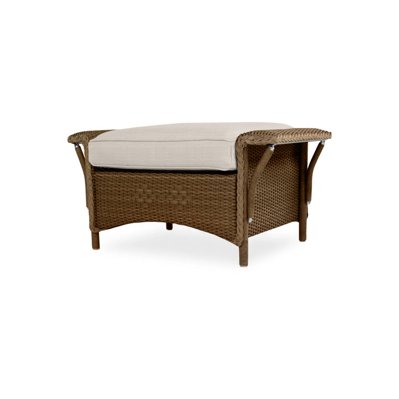 Nantucket Outdoor Ottoman, White, Rollo Linen