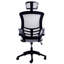 Fauteuil de direction à dossier haut en filet avec accoudoirs inclinables et dossier mobile, gris argenté