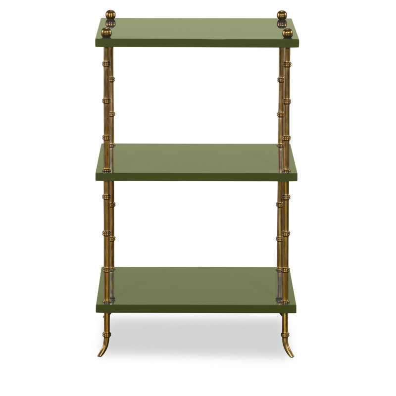 Hallings Brass End Table, Moss