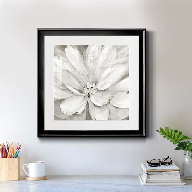 " Simply Soft " Painting Print, 16" H x 16" W x 1" D, Black Framed