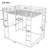 Full Size Metal Loft Bed In Black With 2 Shelves & Desk - Strong, Space Saving Solution And Size, Secure,-767650742