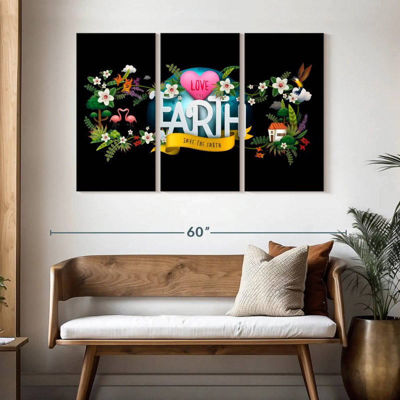 Floral Love The Earth, H 32 po x l 50 po