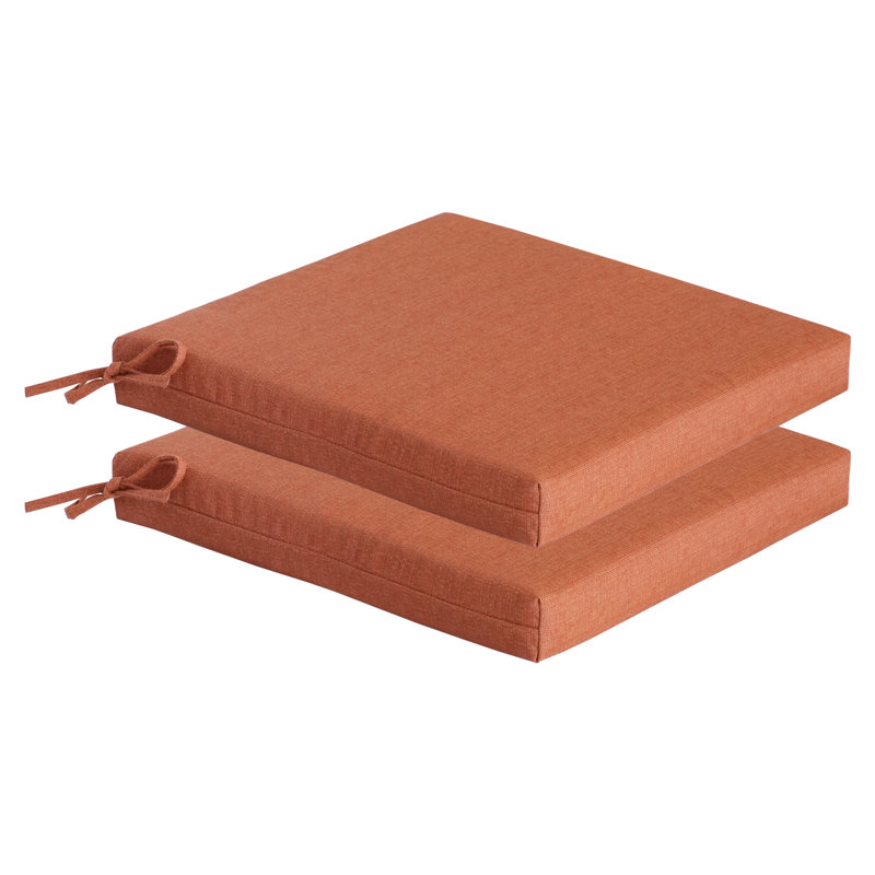 20" x 20" Patio Chair Cushion (Set of 2)  - Water Resistant, Orange