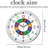 XFM Learning Clock Battery Operated Plastic Small Wall Clock 8 Inch Silent Colorful Clock For Classroom Telling Time Teaching Clock For Kids Analog Clock For Kids Learning