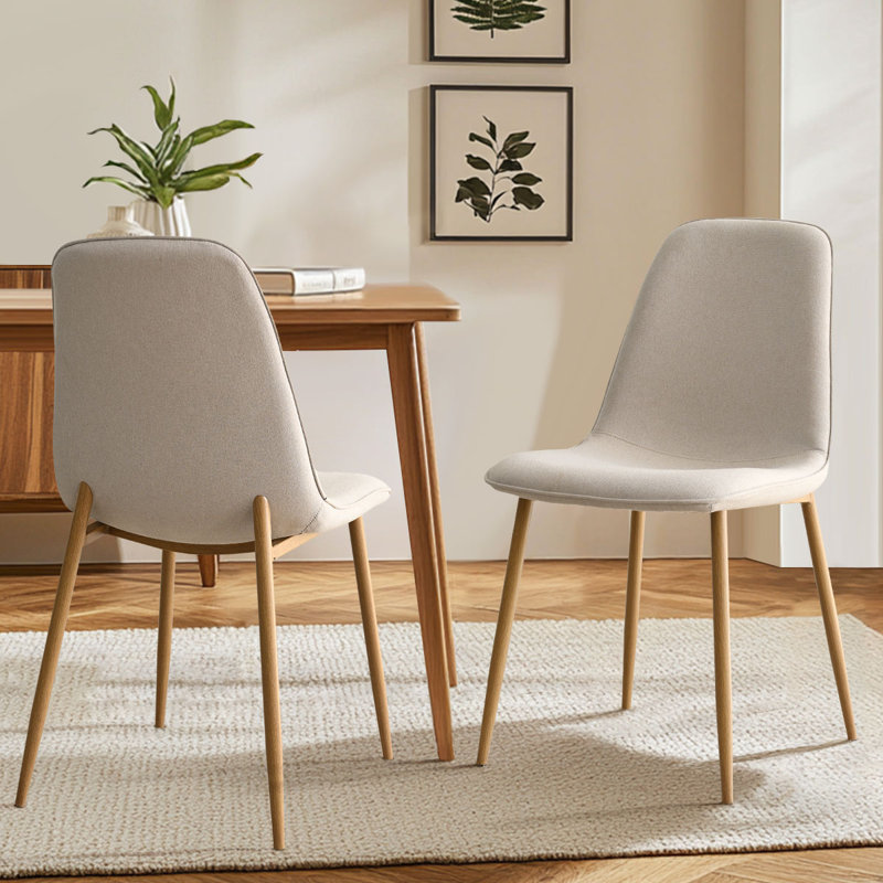 Chaise d'appoint rembourrée à dossier complet de 18 po de hauteur, Beige