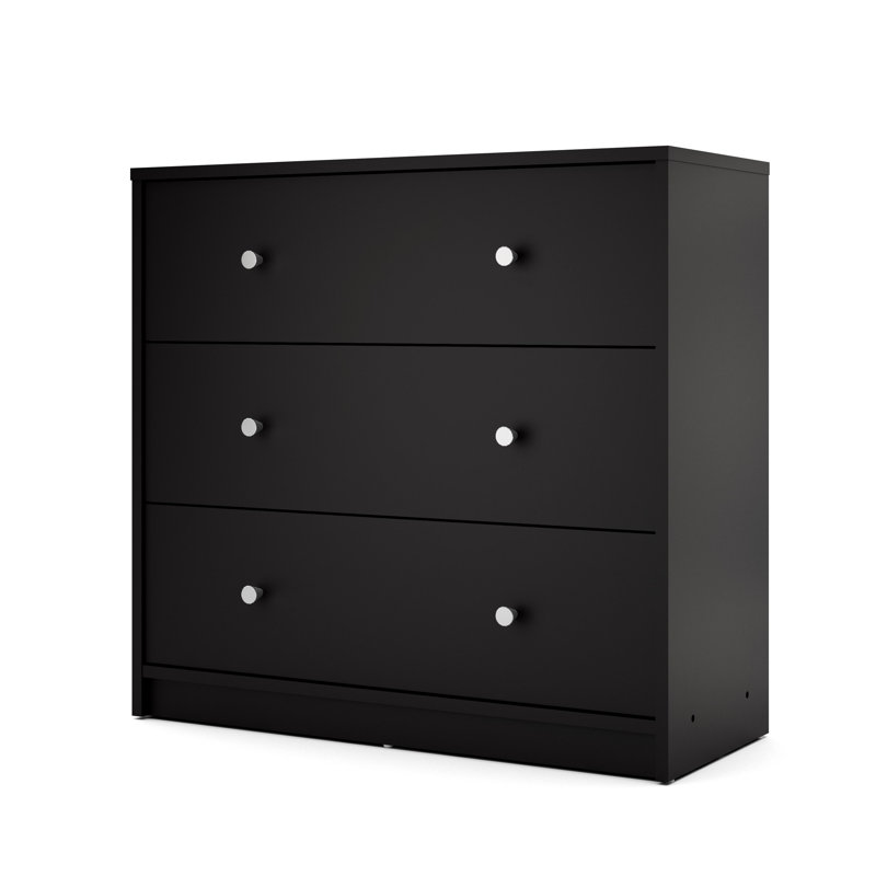 Clanton 3 Drawer 28.5'' W Dresser, Black