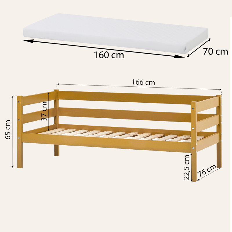 Hoppekids ECO Comfort junior bed 70x160 cm, Yellow