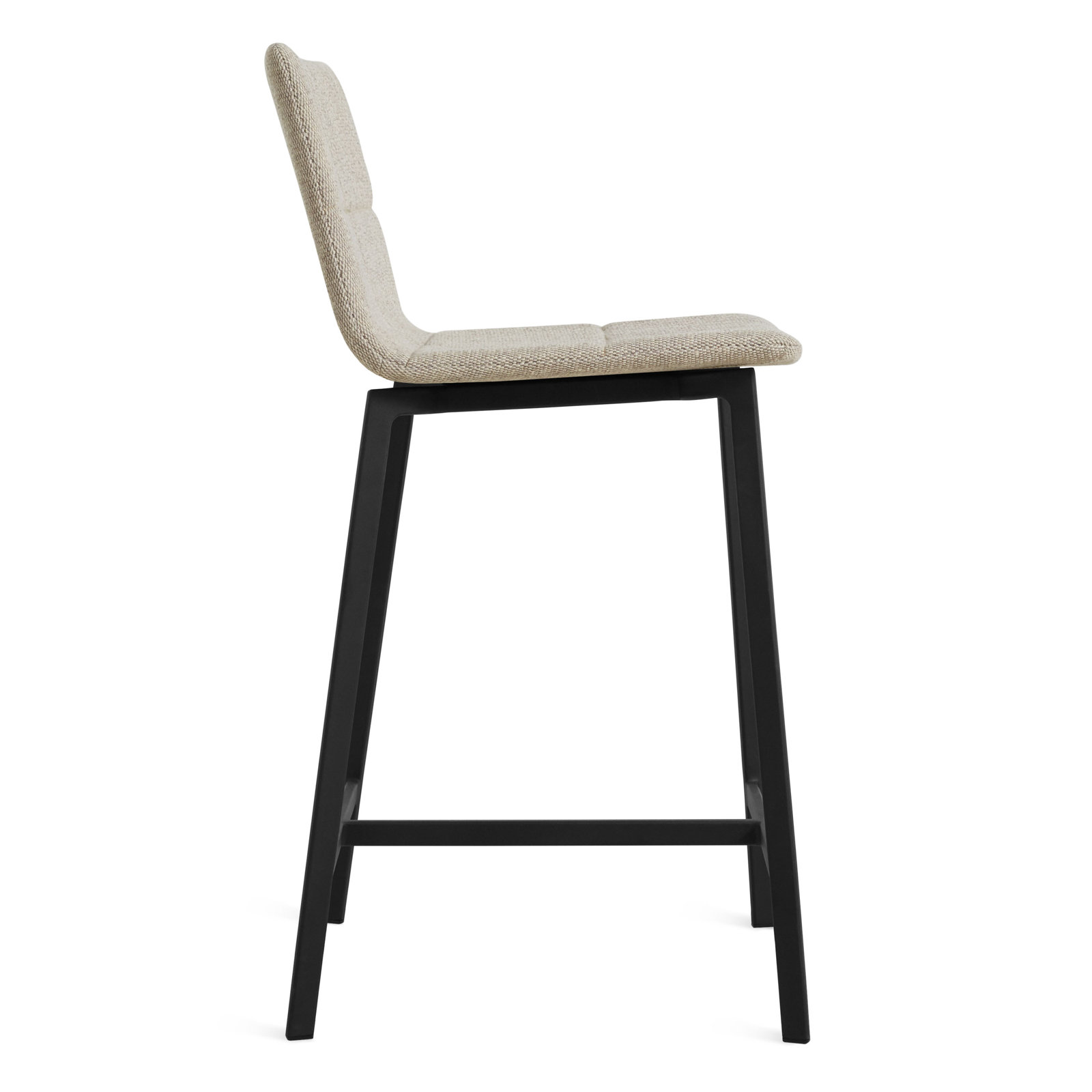 Between Us Bar Stool, Tait Stone Textured Basketweave, Black, Counter Stool (26" Seat Height)