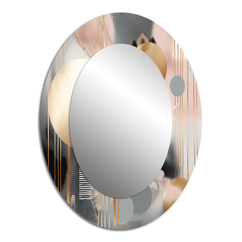Miroir mural ovale rose, 40 po x 30 po