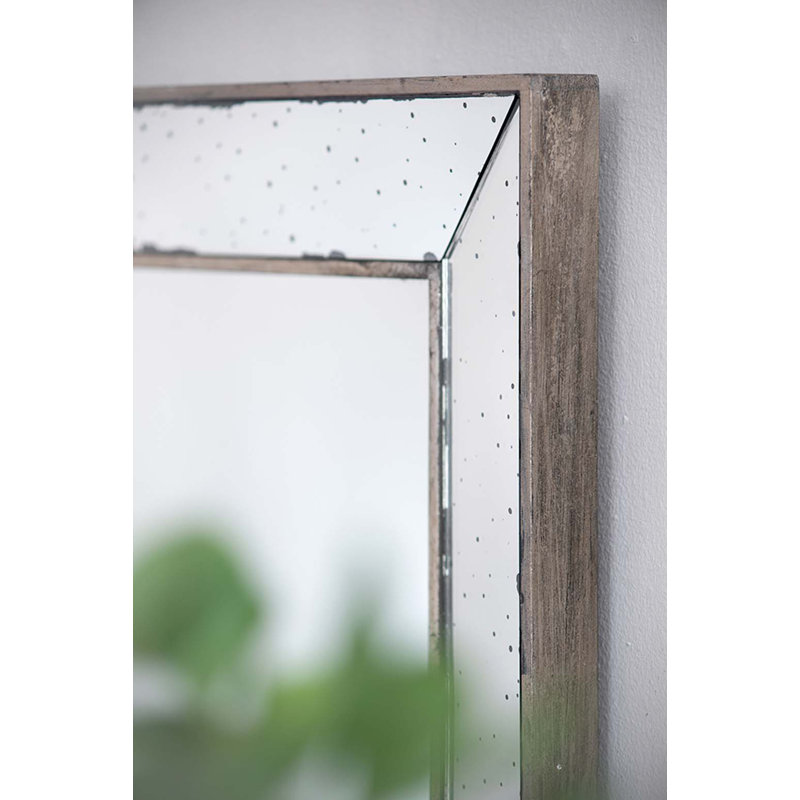 Distressed Silver Square Accent Mirror, Traditional Style Framed Wall Mirror For Living Room, Entryway, Office, Bedroom, Hallway