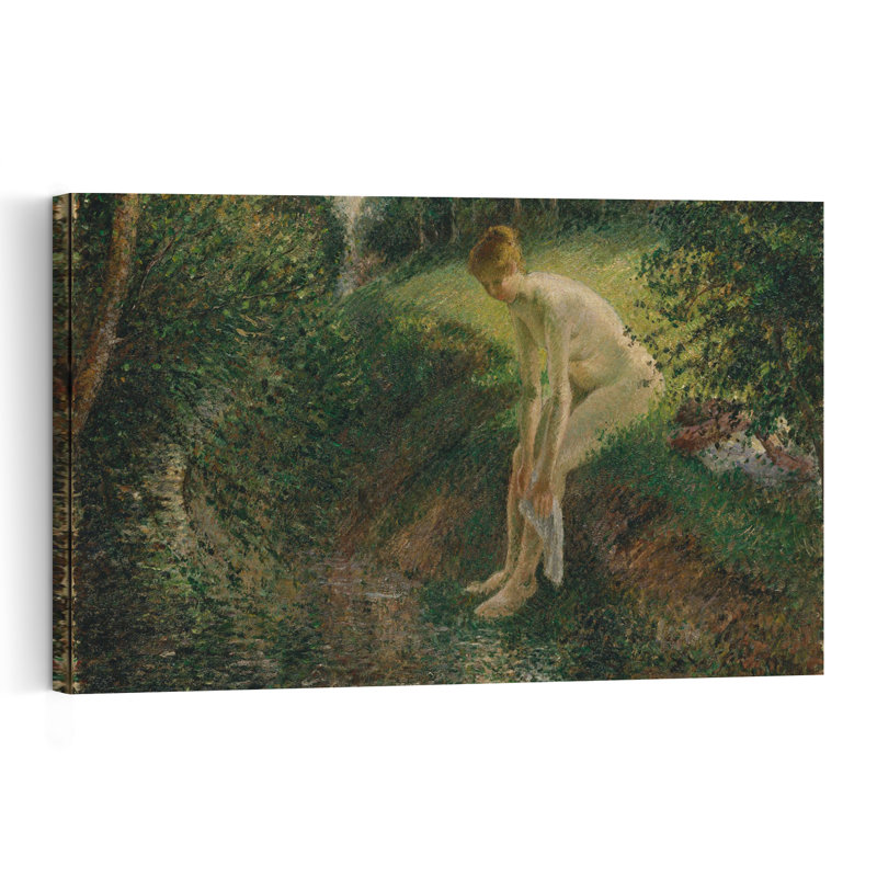 Baigneuse dans les bois, 1895, estampe d'art mural contemporain abstrait impressionniste représentant un arbre