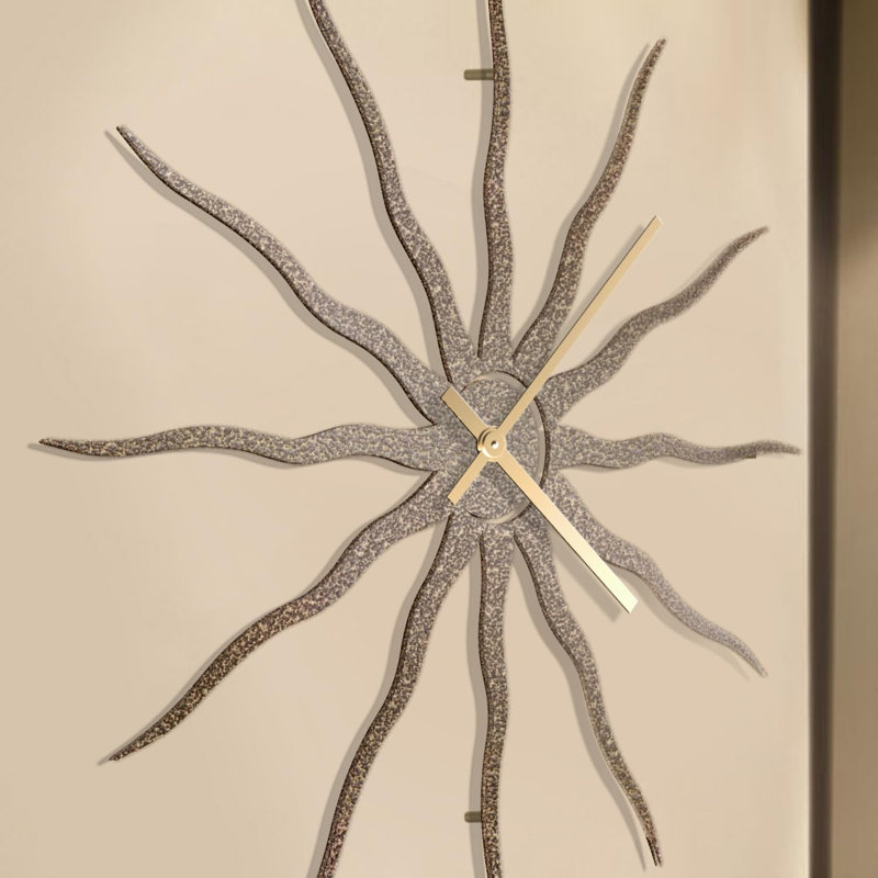 Metal Wall Clock, Bronze, 36" W x 36" H