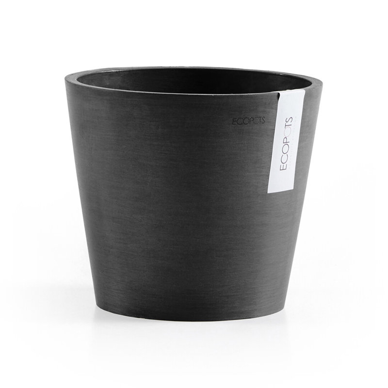 Handmade Pot Planter, Dark Gray, 6.8" H x 7.8" W x 7.8" D