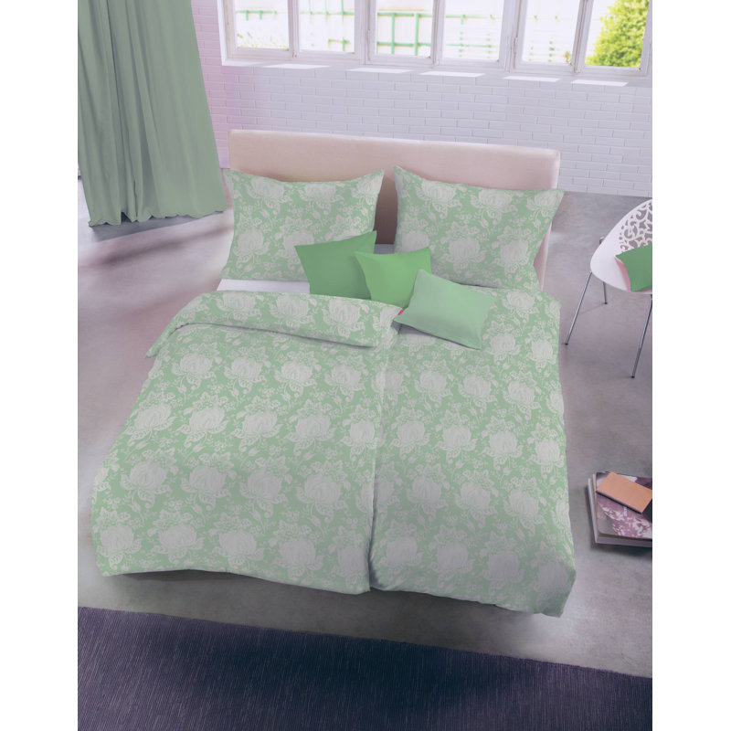 Green Flannel Duvet Cover Set, Single