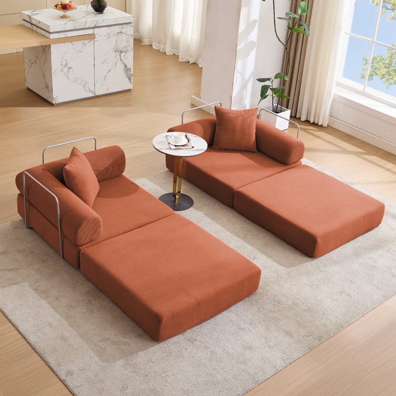 Canapé-lit Corduroy, Orange